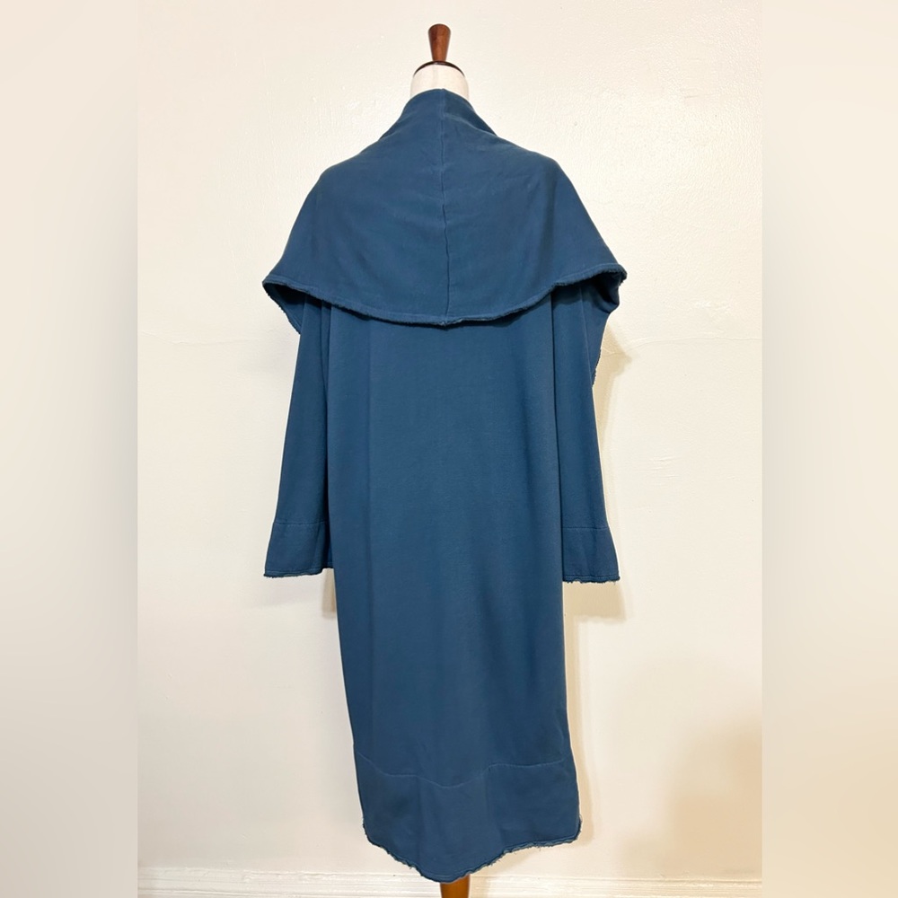 Bryn Walker Blue Bamboo Cotton Sweatshirt Cardigan - Picture 3 of 3